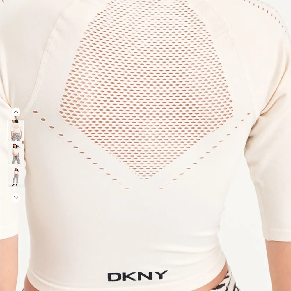 DKNY| DKNY SPORT Seamless Elbow Sleeve Pullover With Mesh Back - Picture 2 of 5